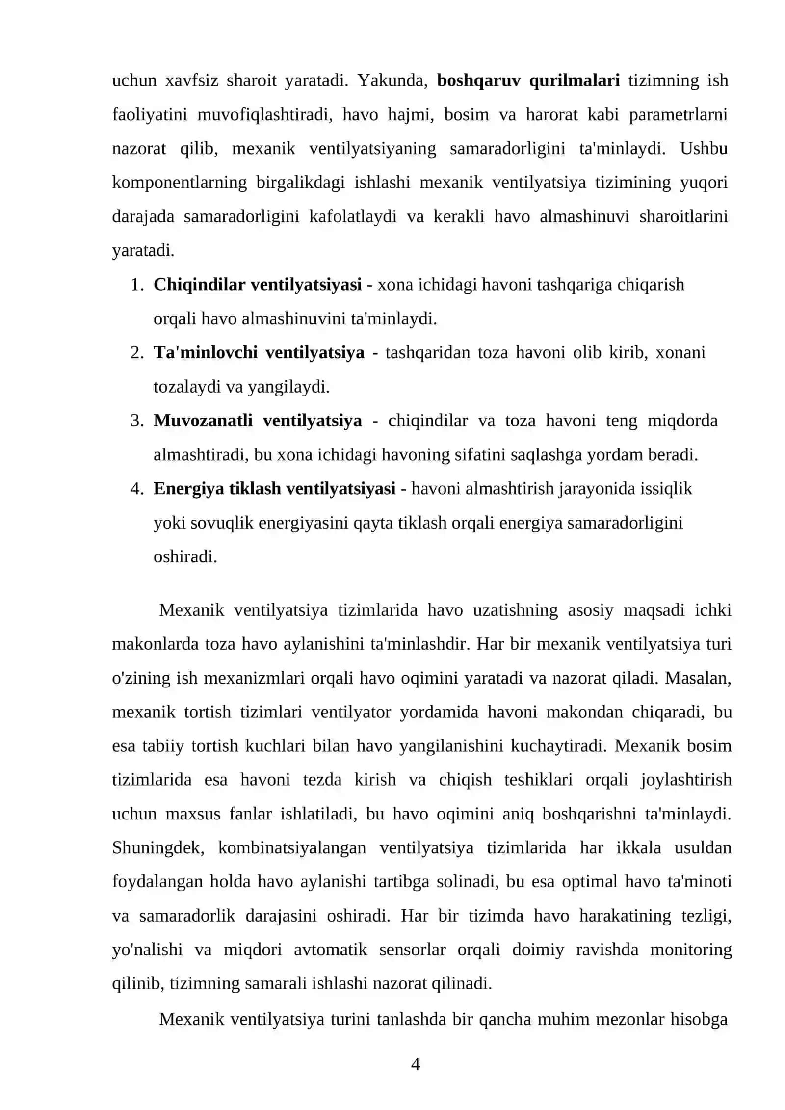 Mexanik ventilyatsiyada havo uzatish usullari 4
