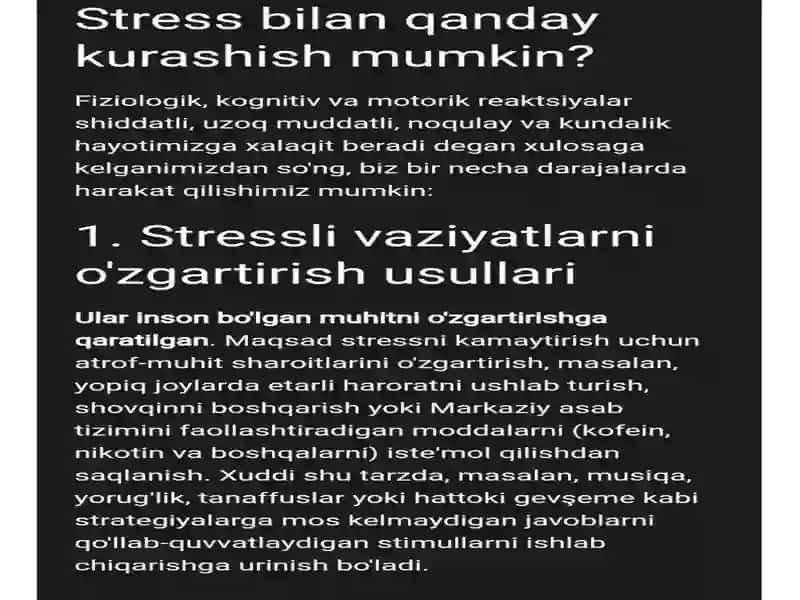 Stress va uniboshqarish 4