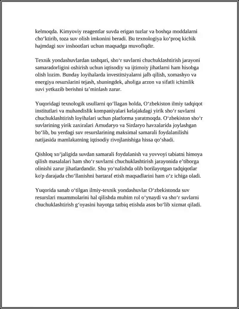 Oʻzbekistonda shoʻr suvlarni chuchuklashtirishning ilmiy-va texnik asoslari 4