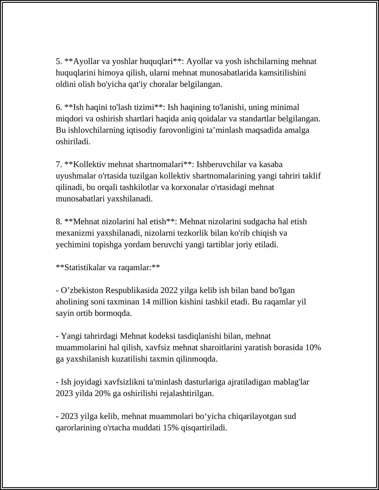 O'ZBEKISTON RESPUBLIKASIDA HAYOT FAOLIYAT XAVFSIZLIGINI TA'MINLASH SOHASIDA QABUL QILINGAN QONUN VA MEYORIY HUJJATLAR 4