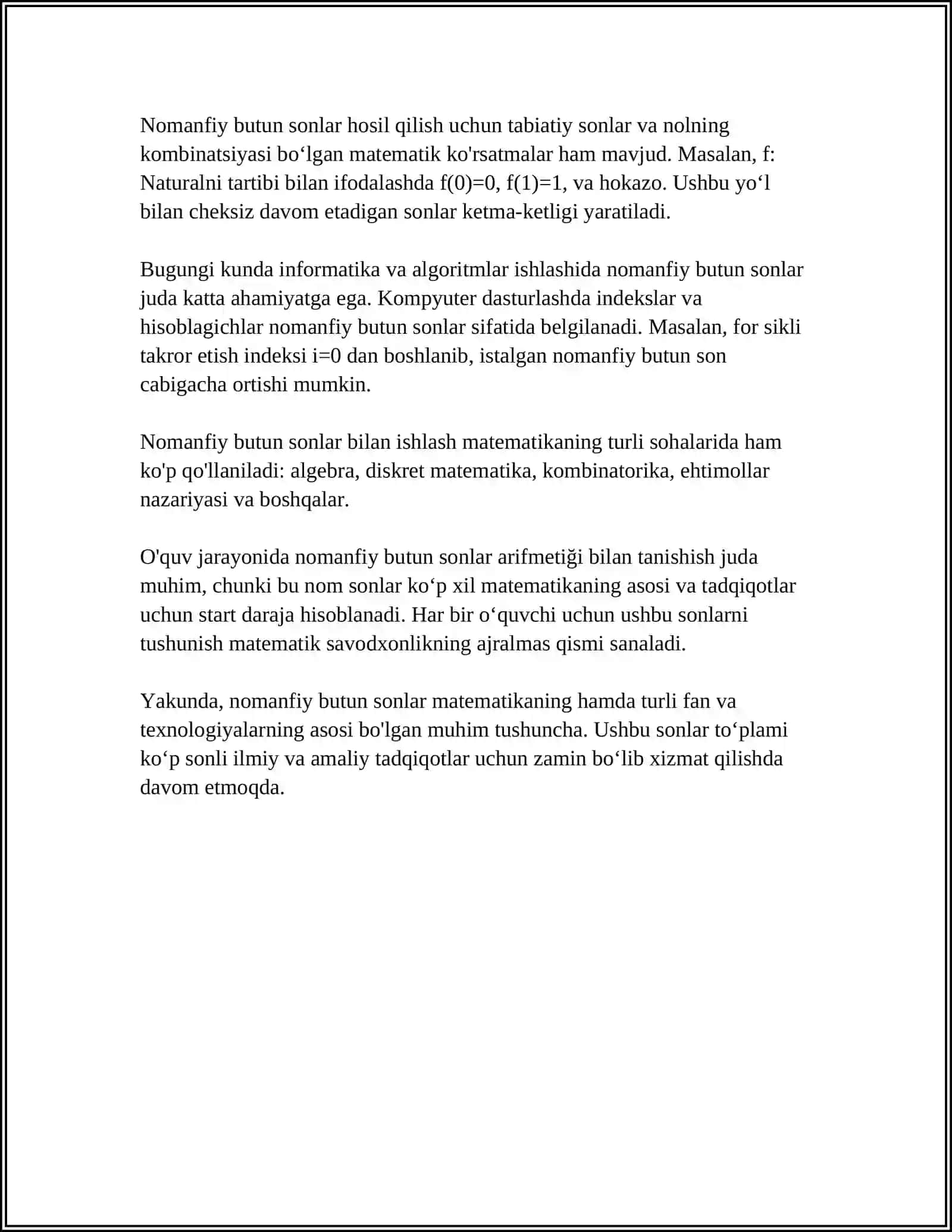 KOʻP XONALI NOMANFIY BUTUN SONLAR USTIDA ARIFMETIK AMALLARNI OʻRGATISH METODIKASI 4