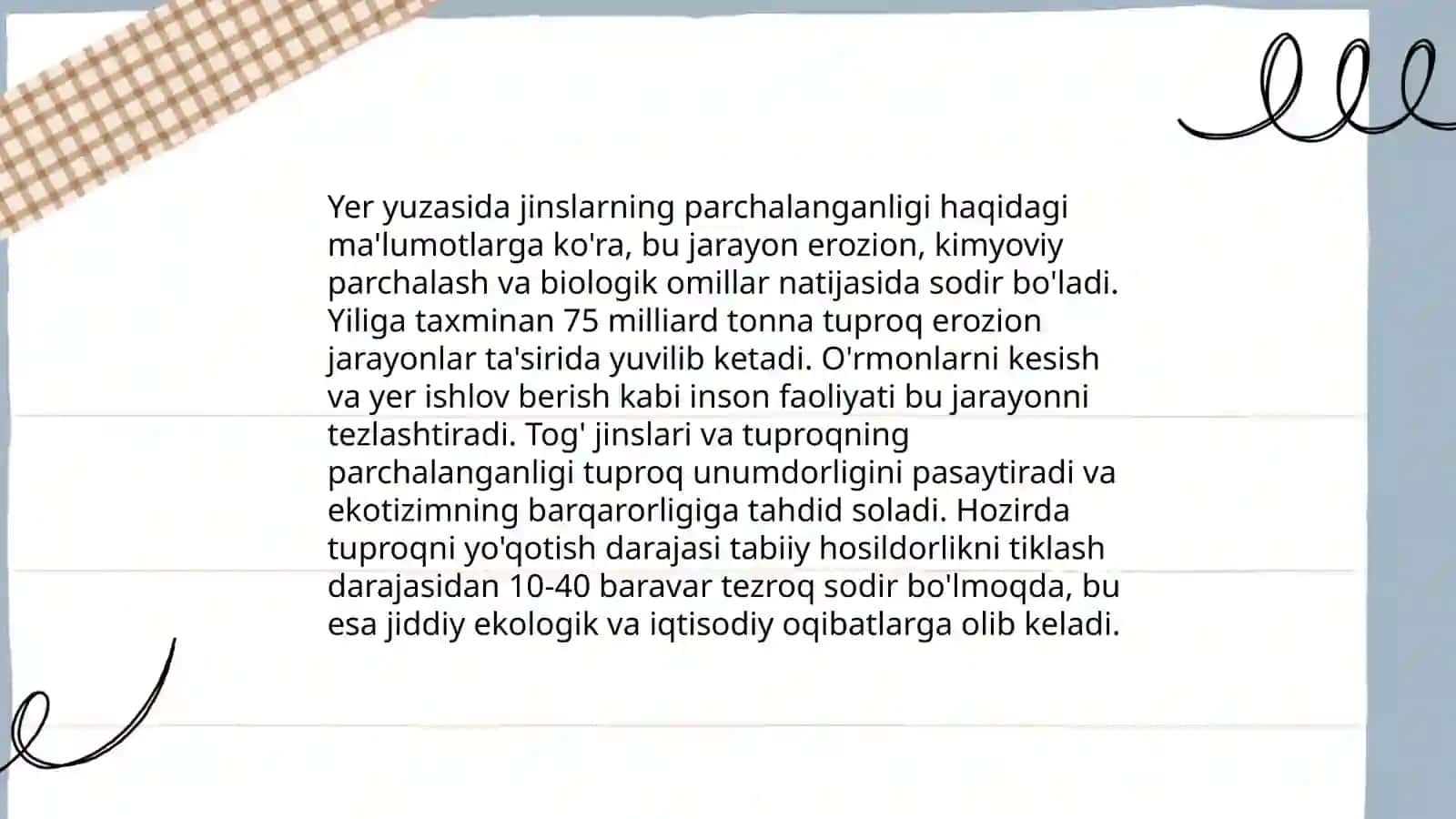 Tuproqning paydo boʻlishi jarayonlari va qonuniyatlari 4