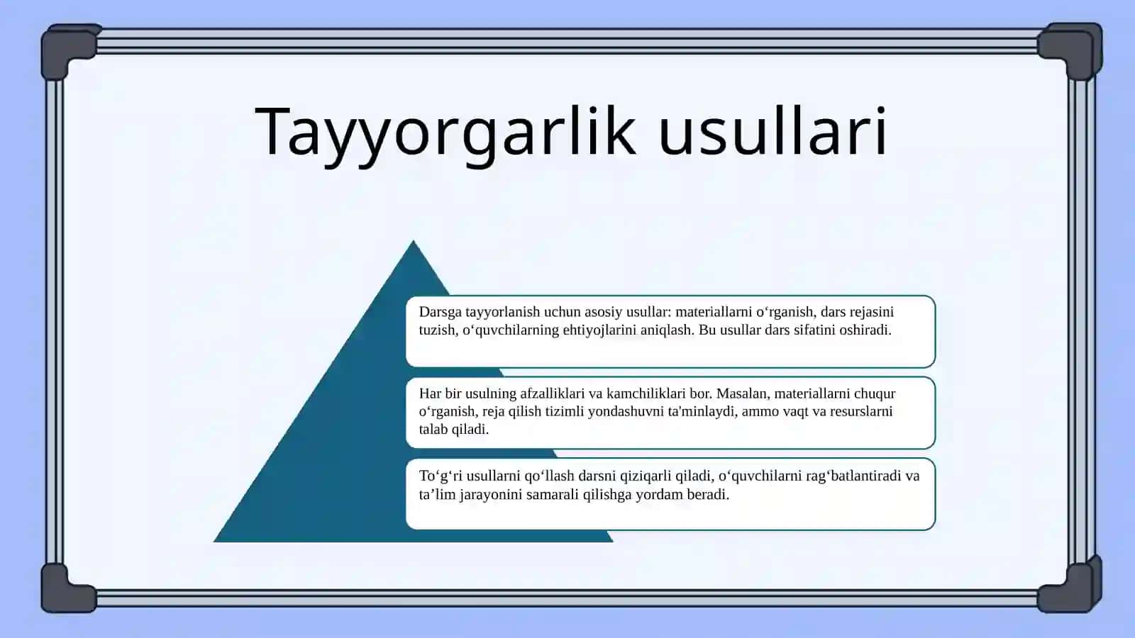 O‘qituvchining darsga tayyorlanishi 4