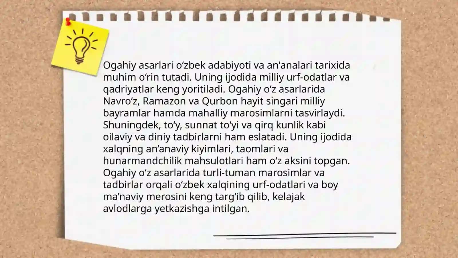 Ogahiy she'riy asarlari ustida ishlash 4