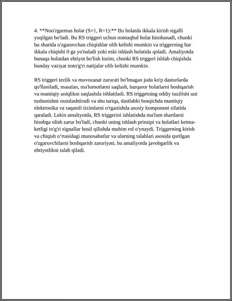 RS, JK, D VA T TRIGGERINGLARNING TAQQOSLAMALI TAHLILI 4