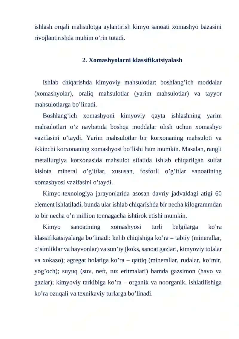 Kimyo sanoatining xomashyo bazasi va xomashyolarni boyitish usullari 4