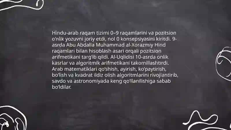 Al-Xorazmiyning algebra va algoritmlar sohasidagi hissalari 4