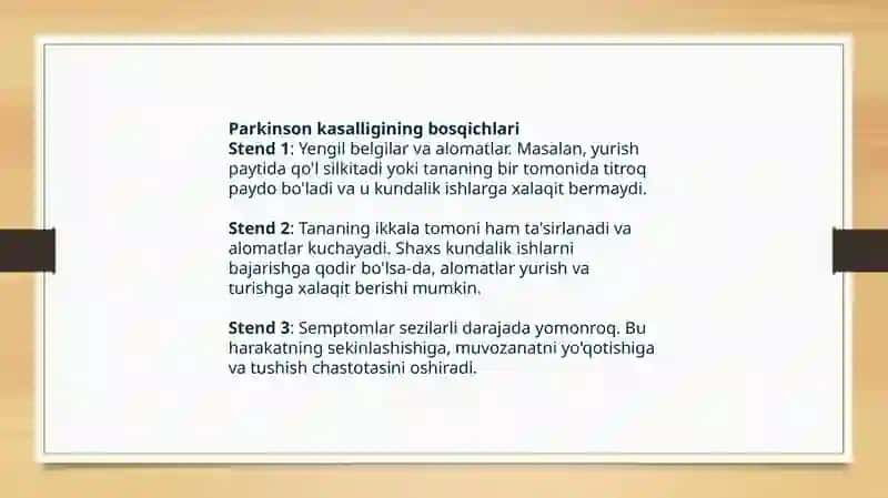 Parkinson kasalligining davolash usullari 4