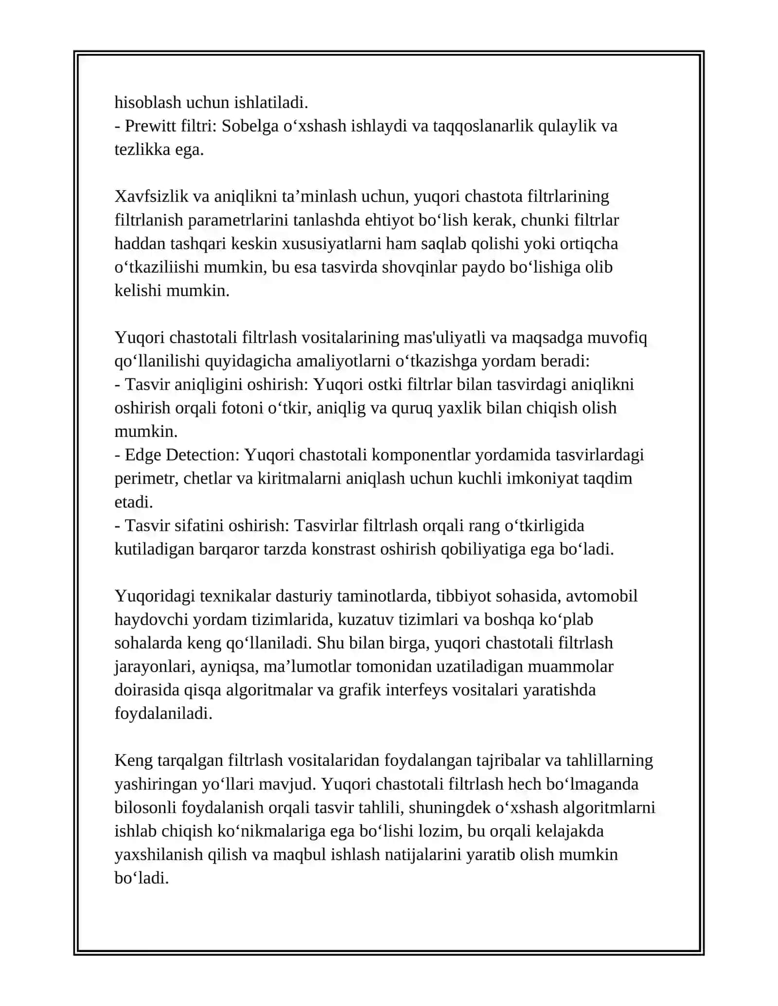 TASVIRLARNI YUQORI CHASTOTALI FILTRLAR 4