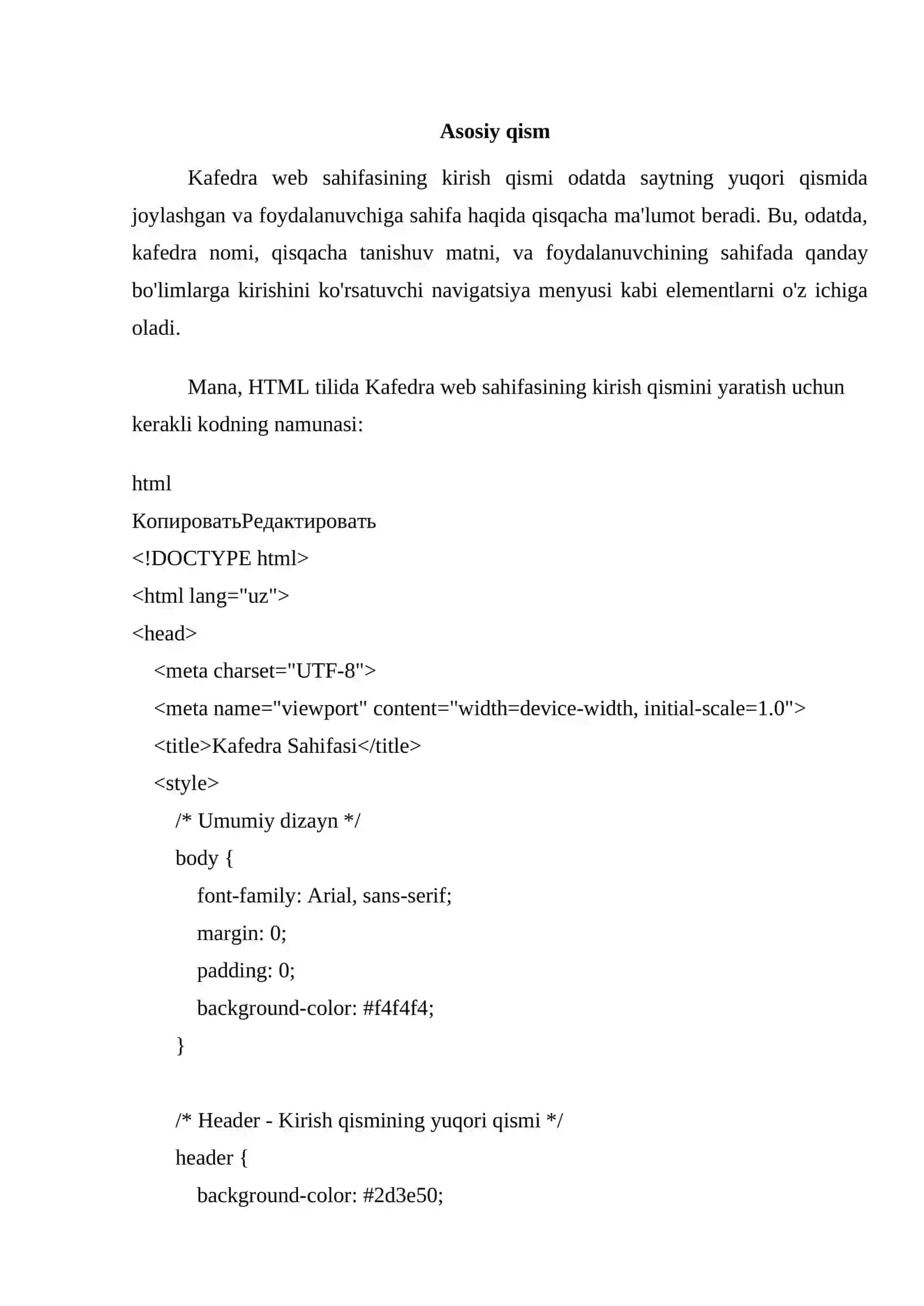 KAFEDRA web sahifasini yaratish glossari 4