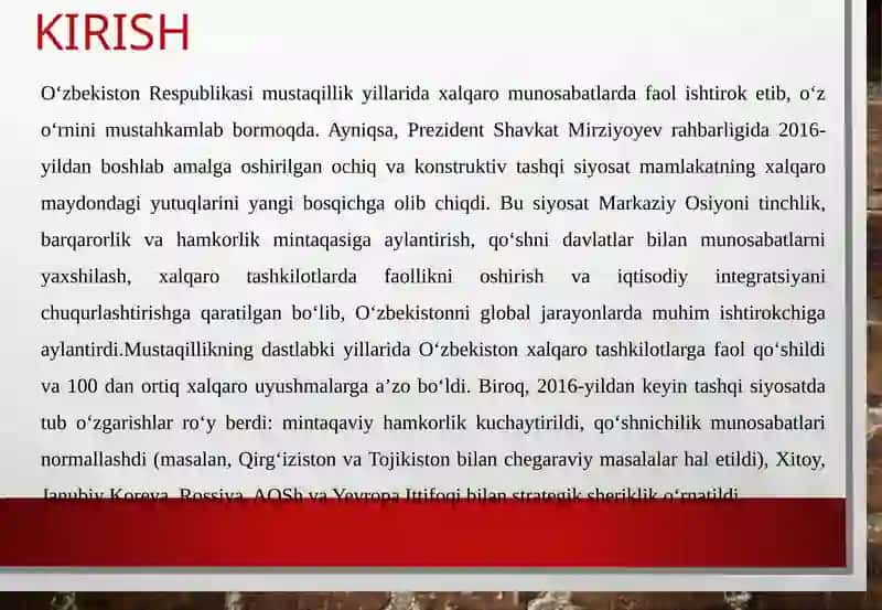 O‘zbekistonning xalqaro maydondagi yutuqlari 4