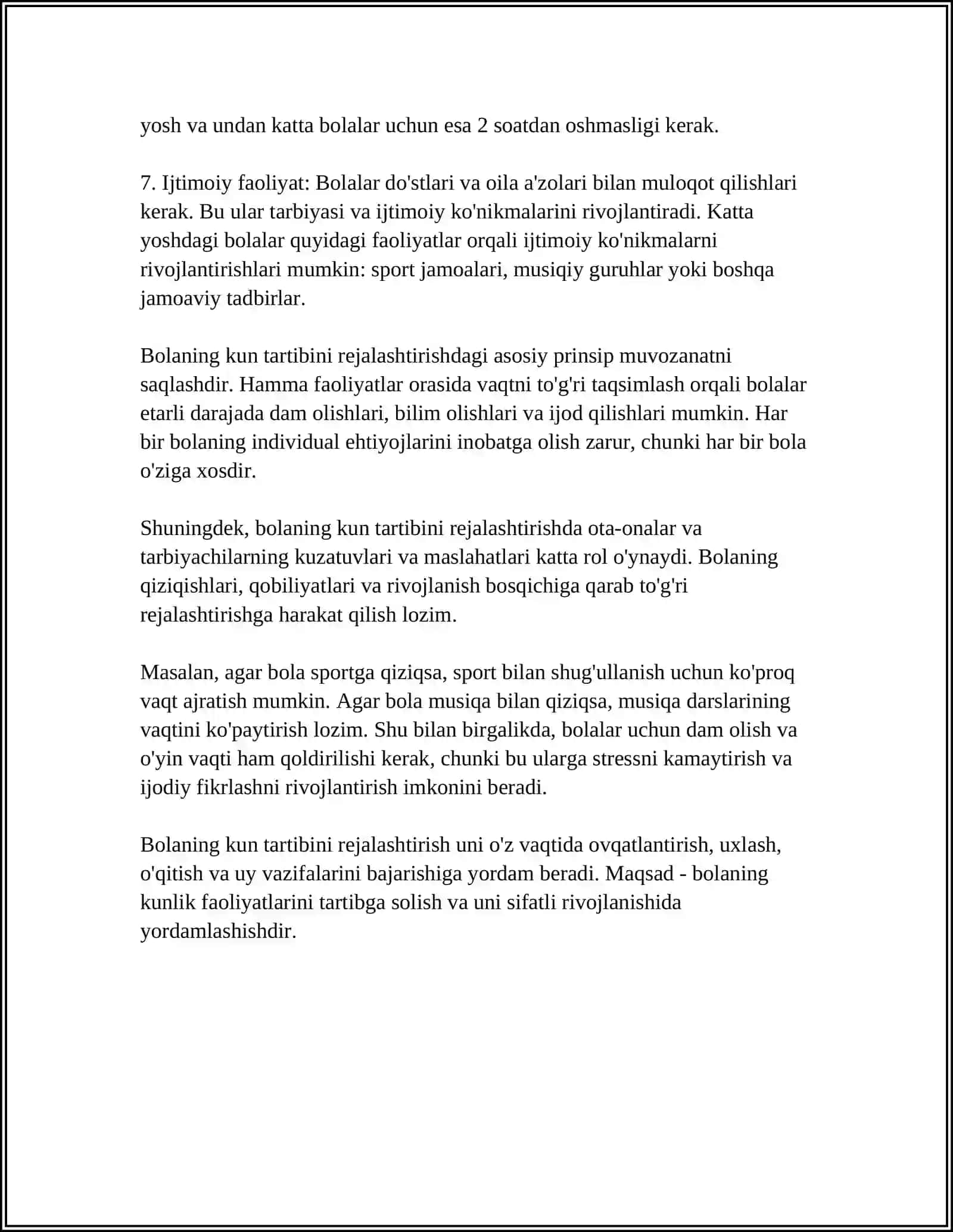 BOLANING KUN TARTIBINI SHAKLLANTIRISH 4