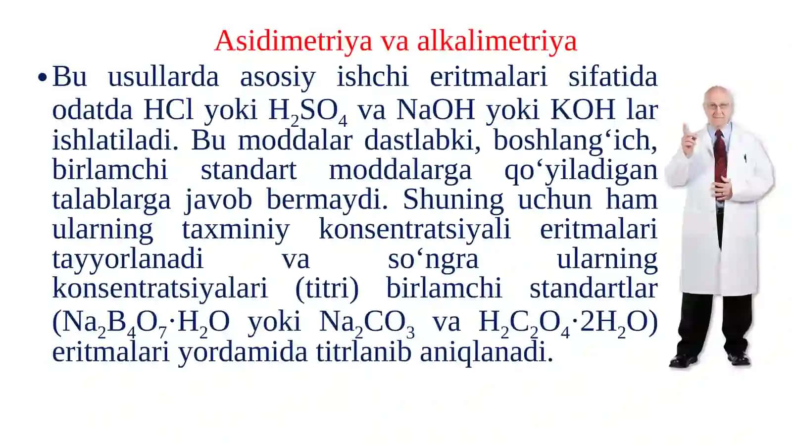 Kislota va asoslarni titrlash metodining moxiyati va qo’llanish soxasi. Indikatorlar nazariyasi 4