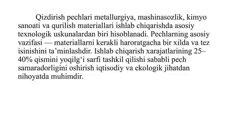 Qizdirish pechlari samaradorligini oshirishning zamonaviy usullari 4