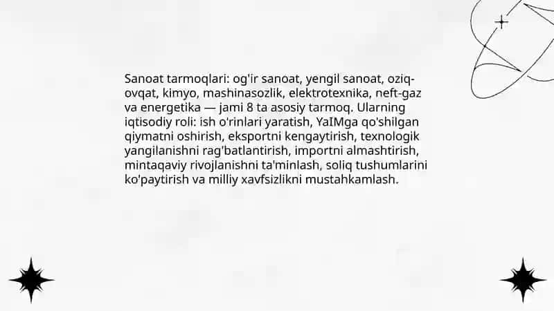 Milliy iqtisodiyotda tarmoqlar tizimi 4