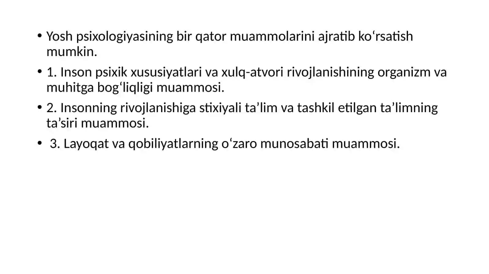 Rivojlanish psixologiyasi fani predmeti 4