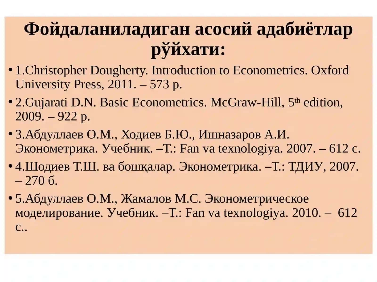EKONOMETRIKADA EHTIMOLLAR NAZARIYASI VA MATEMATIK STATISTIKANING ASOSIY TUSHUNCHALARI 4