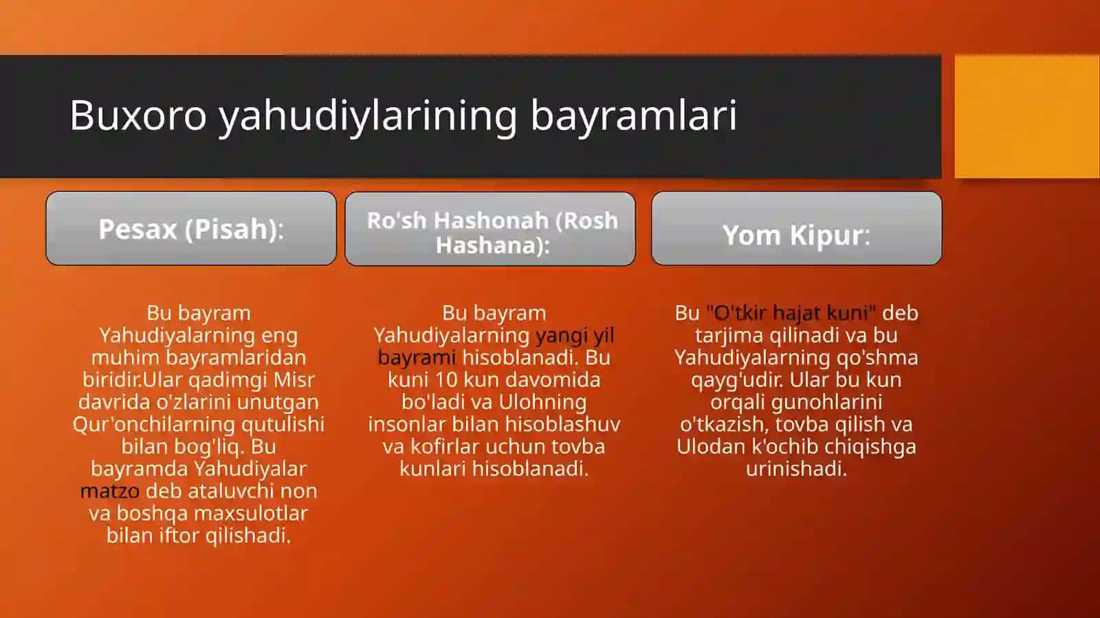 BUXORO YAHUDIYLARINING DINIY MAROSIMLARI VA BAYRAMLARI 4