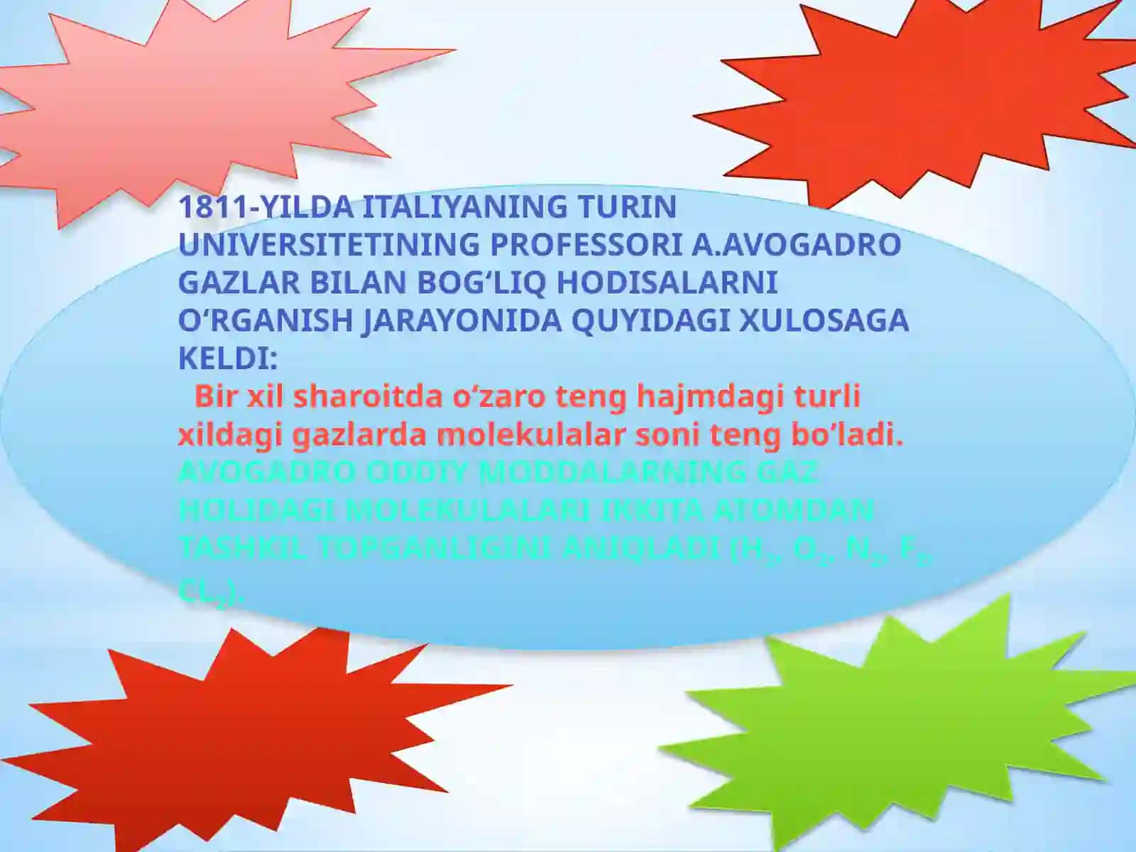 Avogadro  qonuni.  Molyar  hajm 4