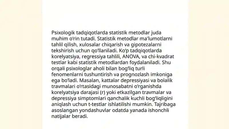 Matematik bilimlarni psixologiyada o'rganish 4