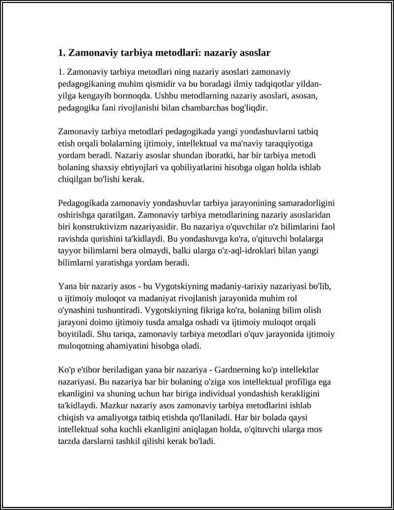 ZAMONAVIY PEDAGOGIKADA TARBIYA METODLARI VA SHAKLLARI 4