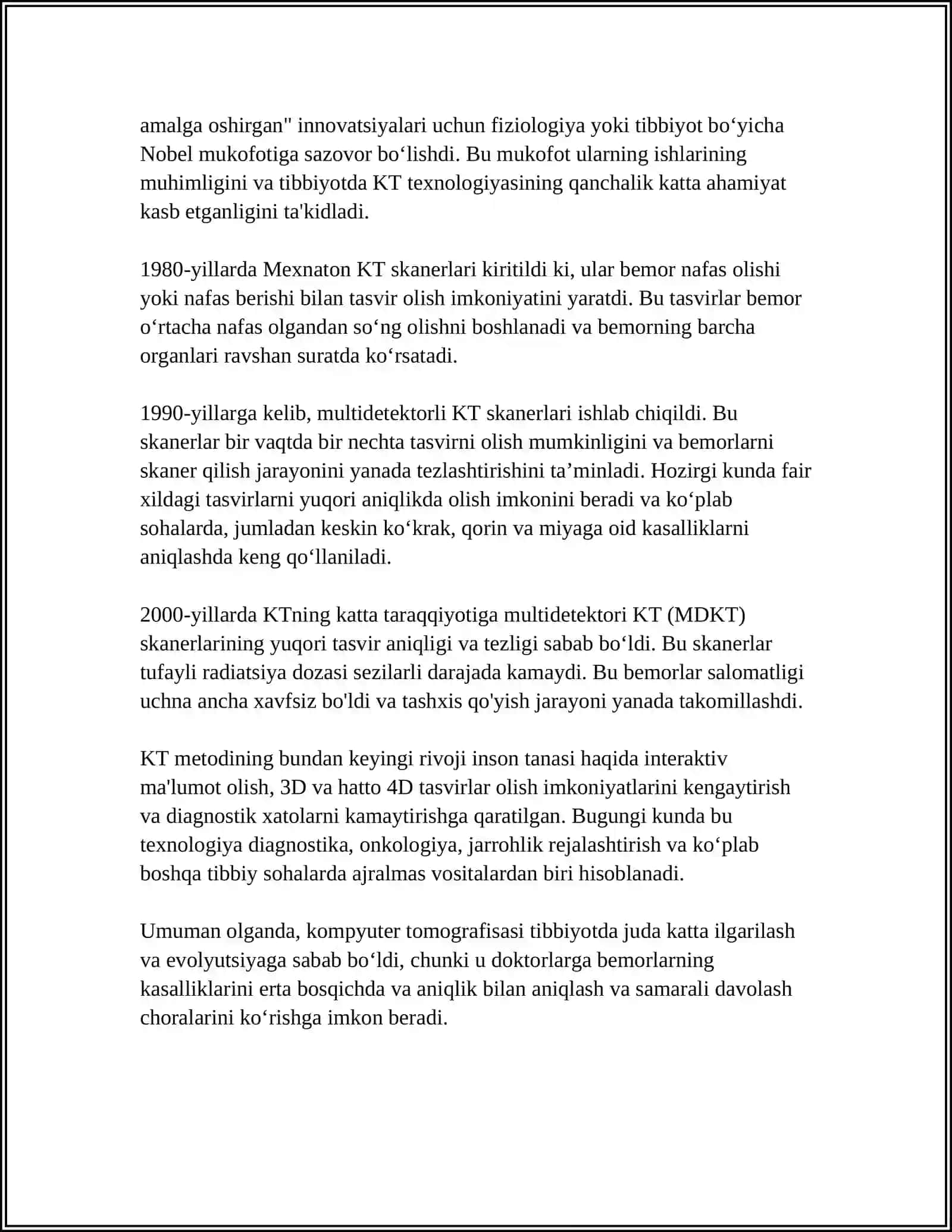 KOMPUTER TOMOGRAFIYASI VA UNI ISHLASHINING FIZIK ASOSLARI 4