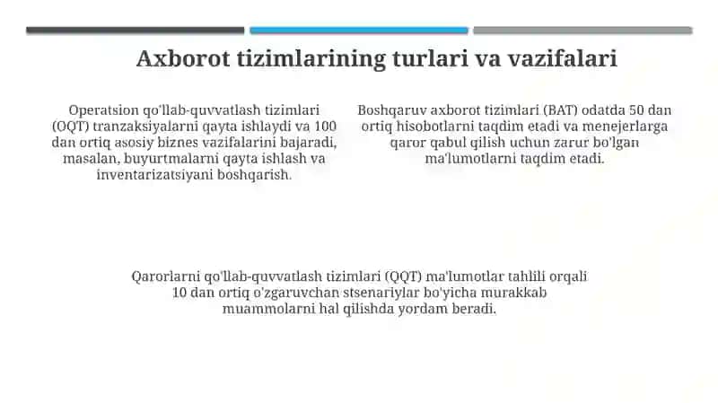 Axborot tizimlarining tushunchasi 4