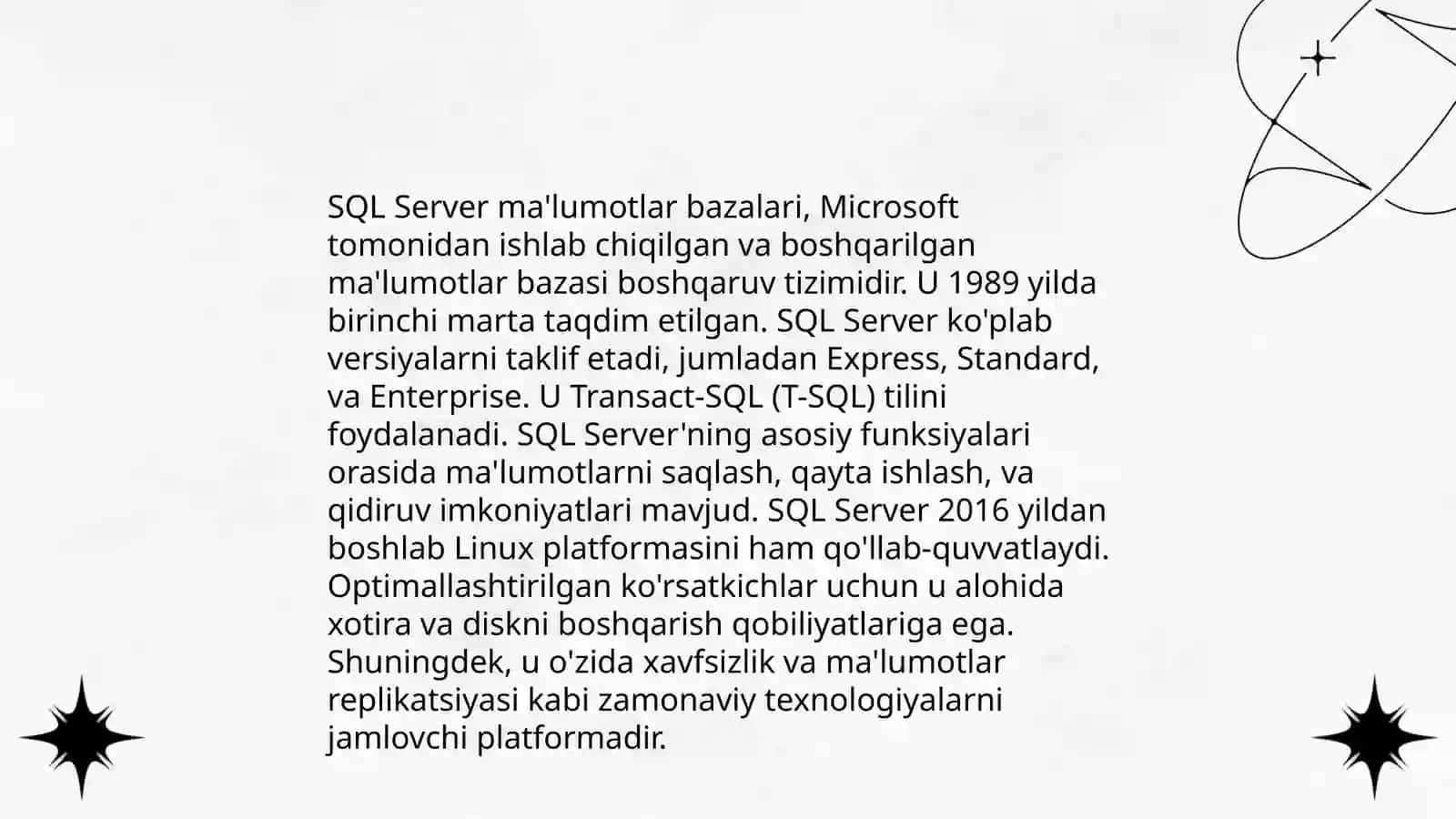 SQL Server tuzilmasi va tili, Berilganlarni Boshqarish obyektlarini yaratish 4
