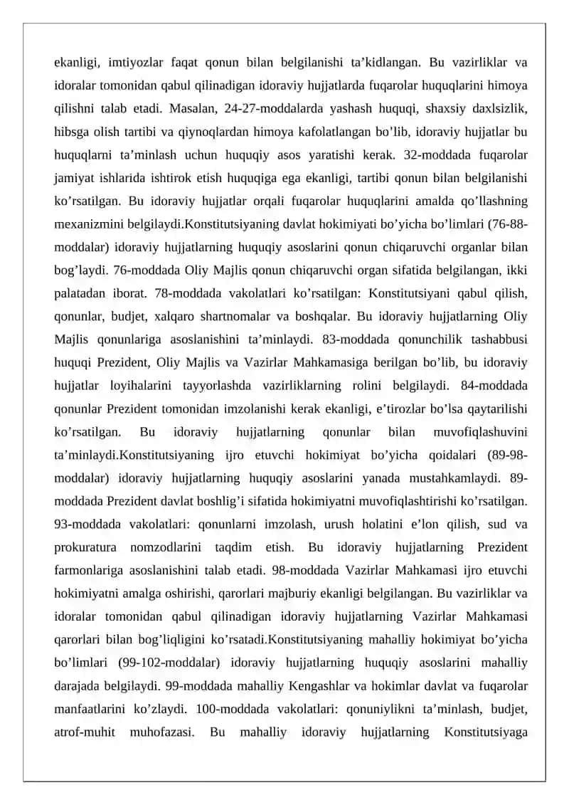 Idoraviy normativ-huquqiy hujjatlarni tayyorlash va qabul qilish qoidalari 4