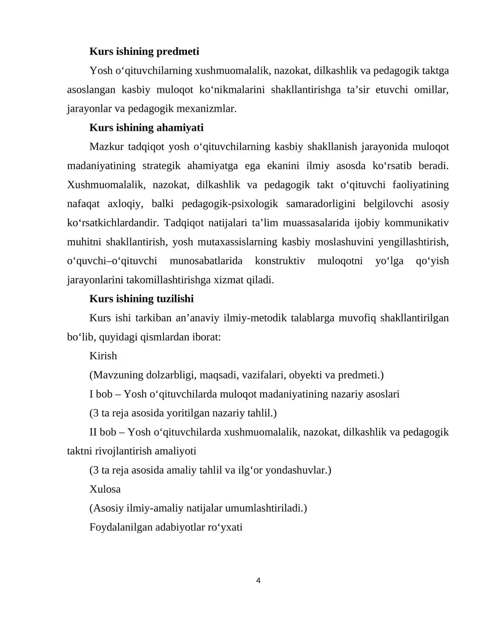 YOSH O‘QITUVCHILARDA MULOQOT MADANIYATINING NAZARIY ASOSLARI VA UNI RIVOJLANTIRISH AMALIYOTI 4