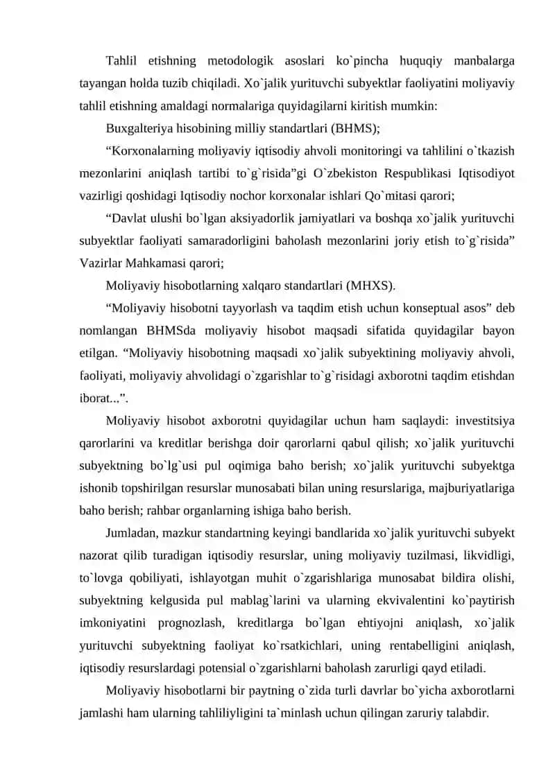 Moliyaviy tahlilni tashkil etish va axborot manbalari 4