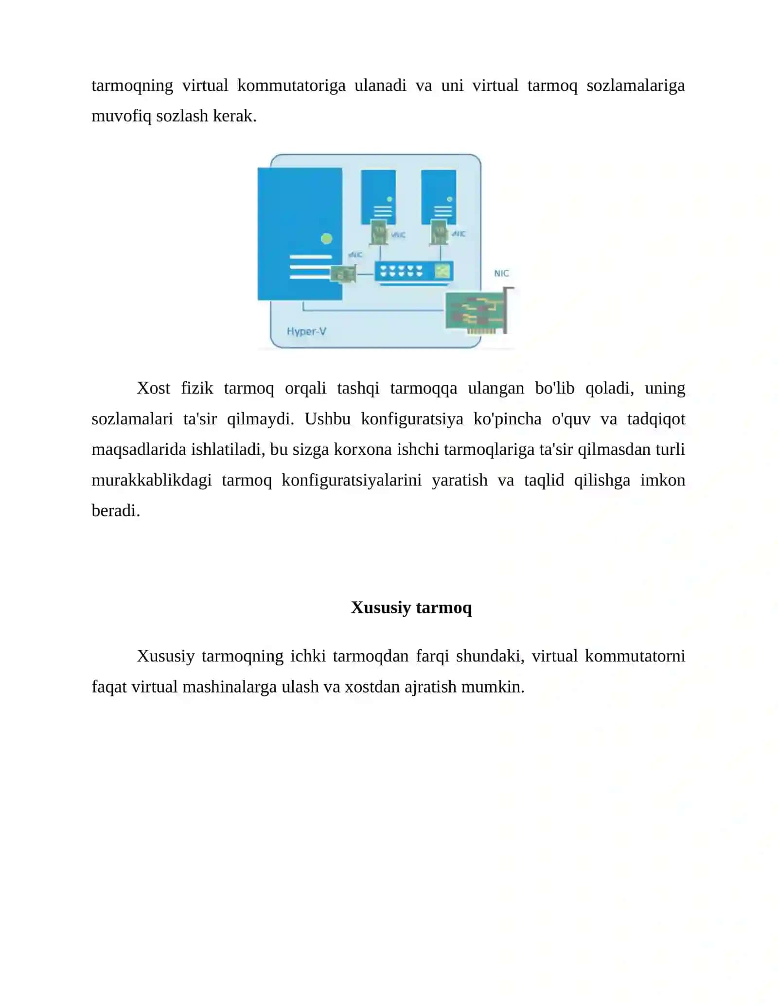HYPER-V GIPERVIZORIDA VIRTUAL MASHINA YARATISH VA VIRTUAL TARMOQ KONFIGURATSIYALARINI SOZLASH 4