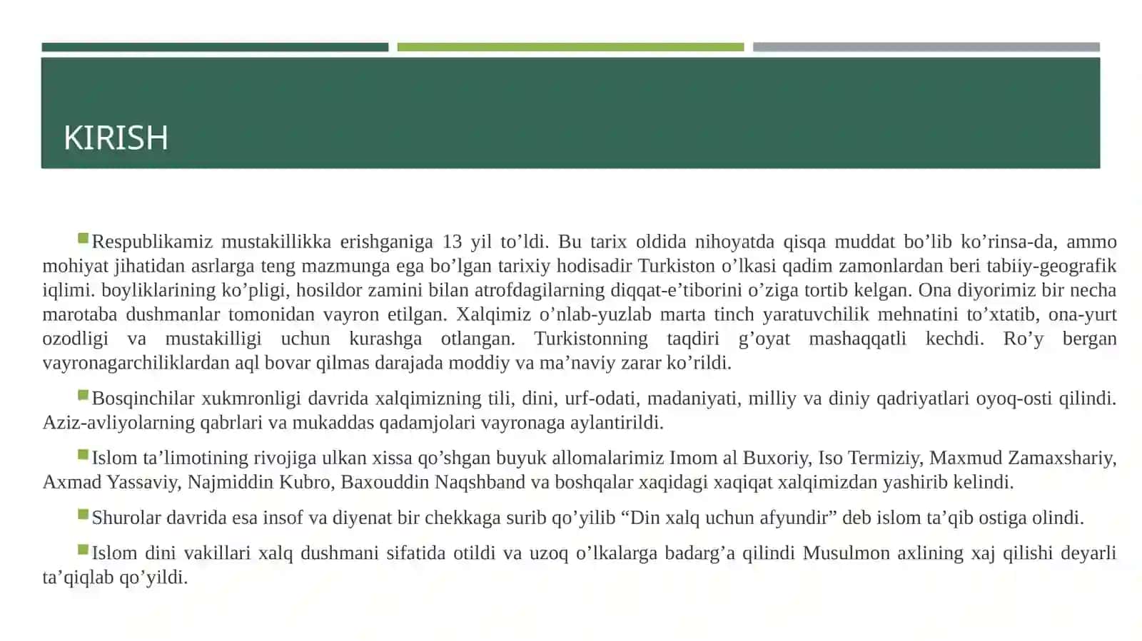 CHORIZM HUKMRONLIGI DAVRIDA ISLOM 4