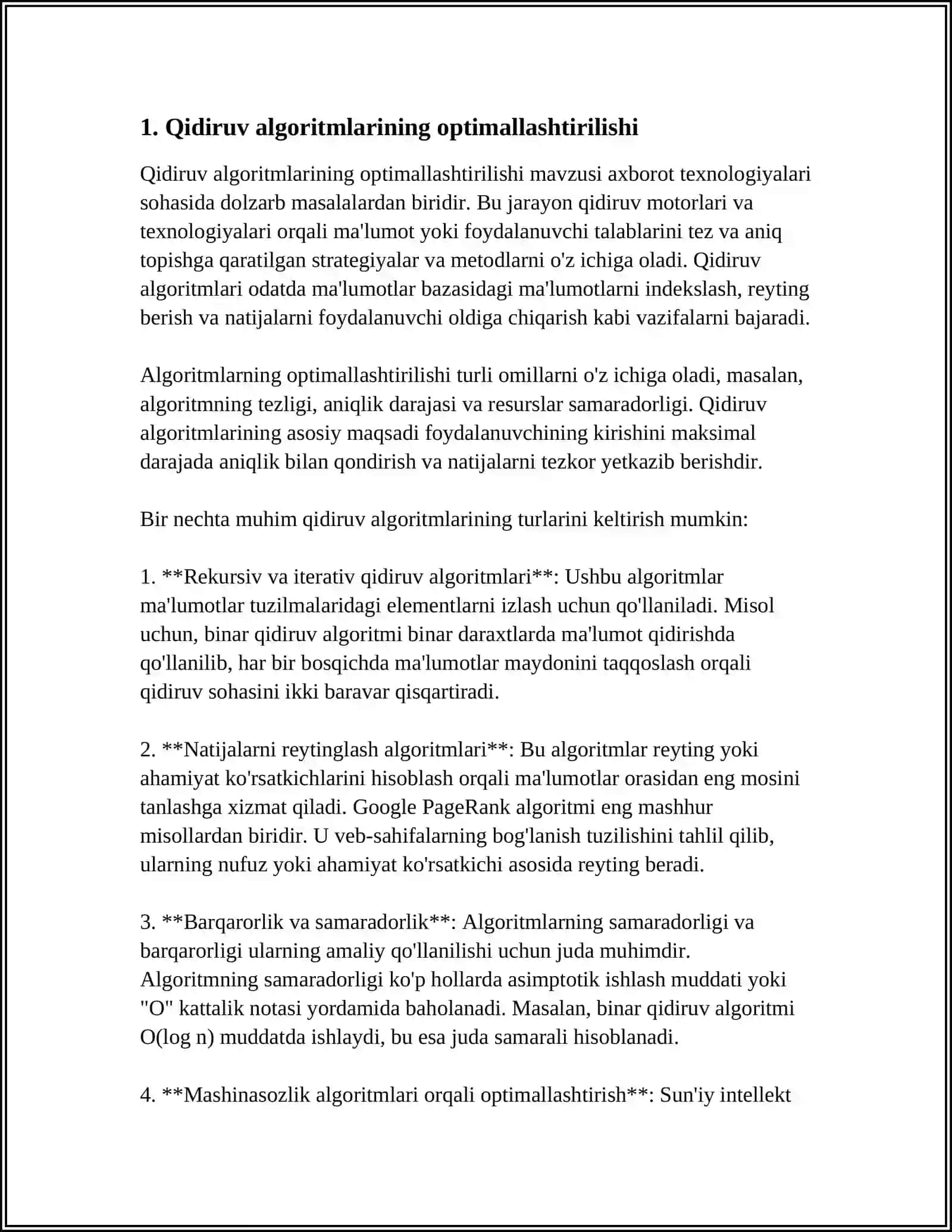 Qidiruv algoritmlarining optimallashtirilishi 4