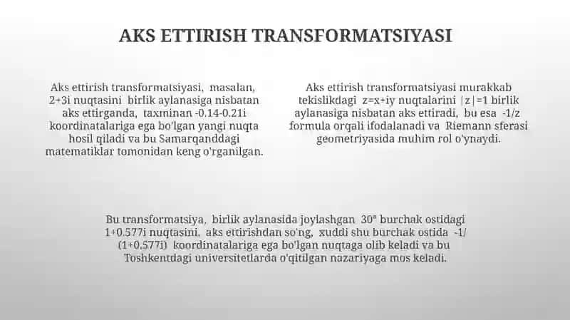 YUQORI YARIM TEKISLIKNI BIRLIK DOIRAGA AKSLANTIRISH 4
