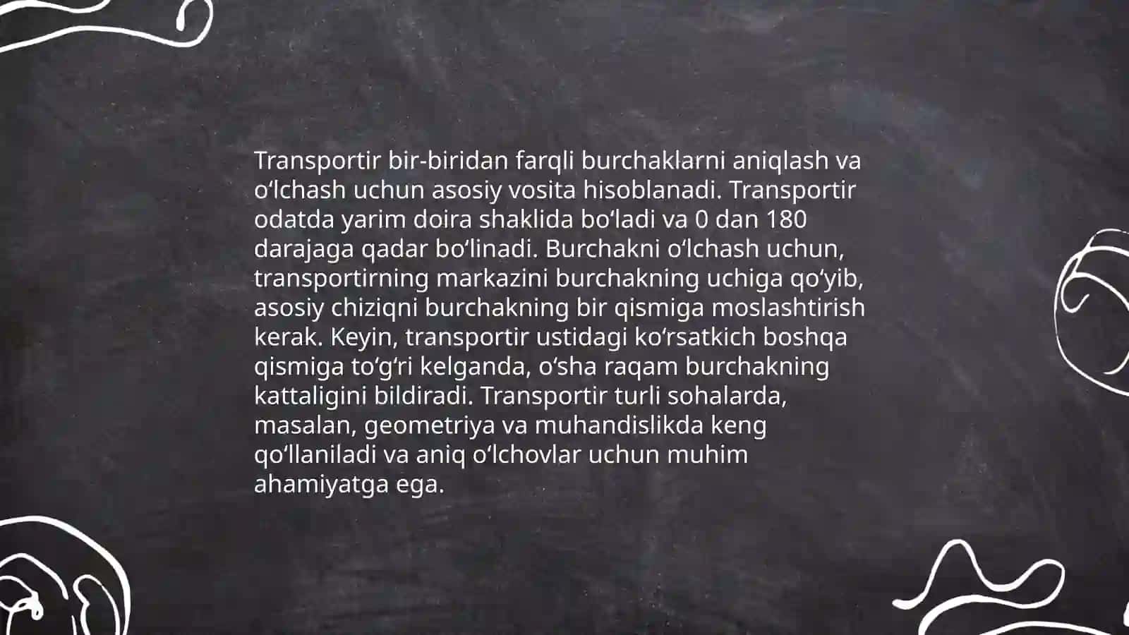 Burchakni Transportir Bilan Ishlash 4