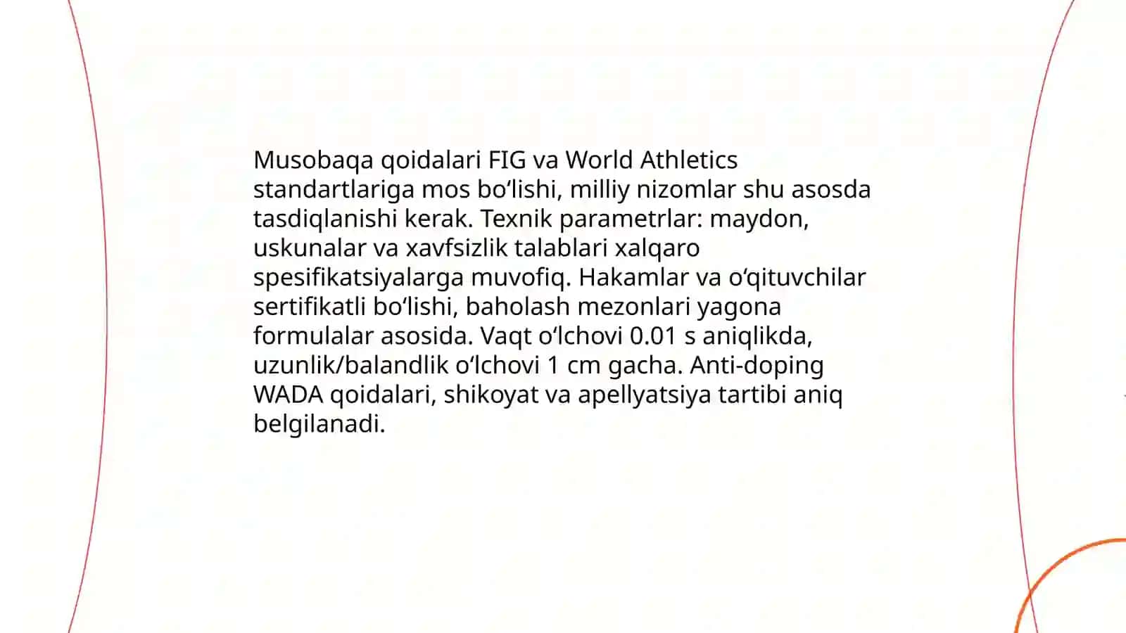 Gimnastika va yengil atletika bo'yicha musobaqalar tashkil etish va hakamlik qilish 4