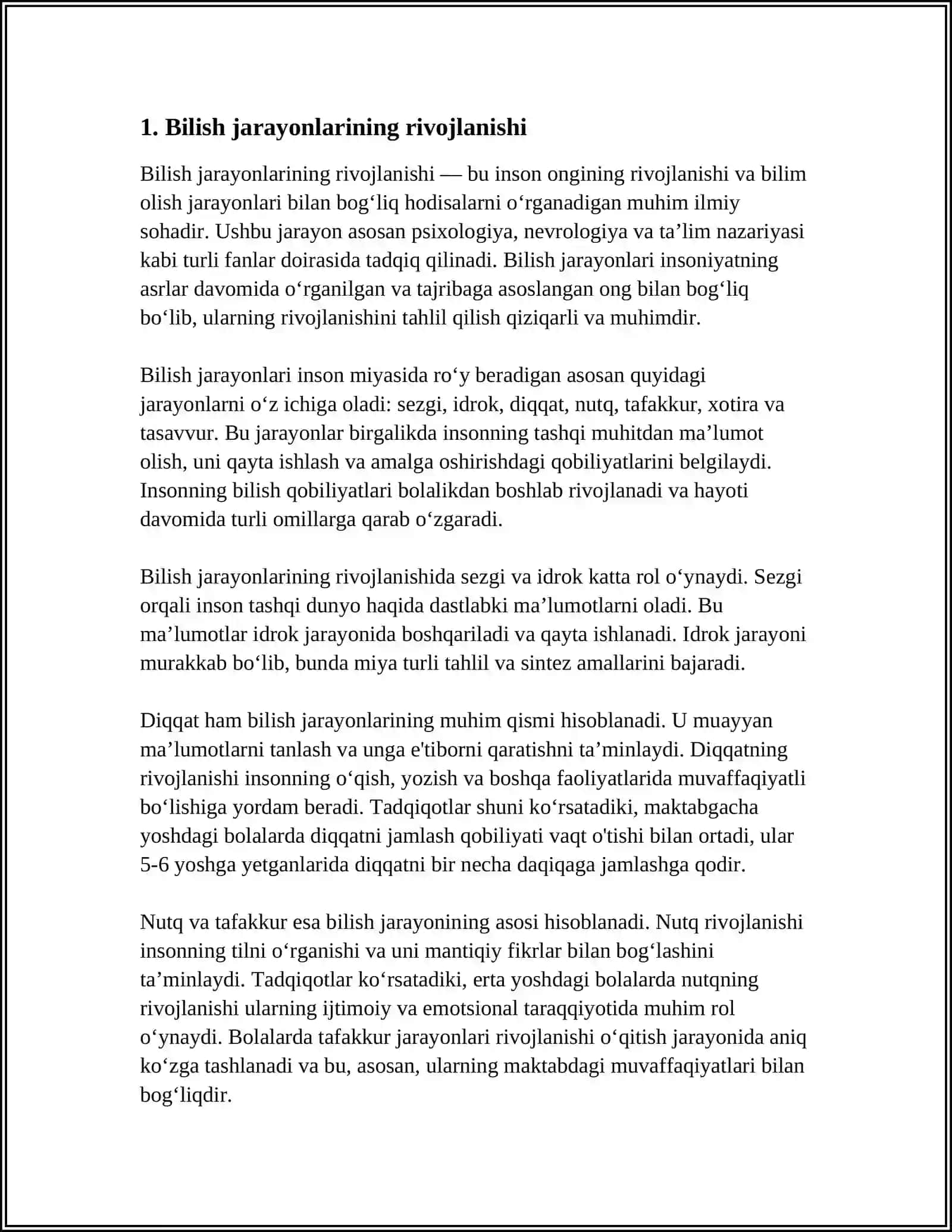 NUTQNING TEMP-RITM BUZILISHLARI BOʻLGAN BOLALARNING PSIXOLOGIK XUSUSIYATLARI ( BILISH JARAYONLARI, HISSIY-IRODAVIY SOXASI, SHAXSLARARO MUNOSABATI, FAOLIYATI) ULARNI TEKSHIRISH VA KORREKSIYALASH 4