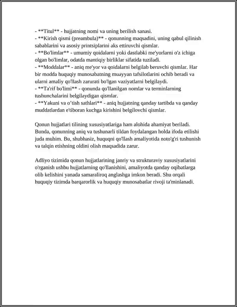 Qonun Hujjatlari va Uning Til Xususiyatlarini Urganish 4