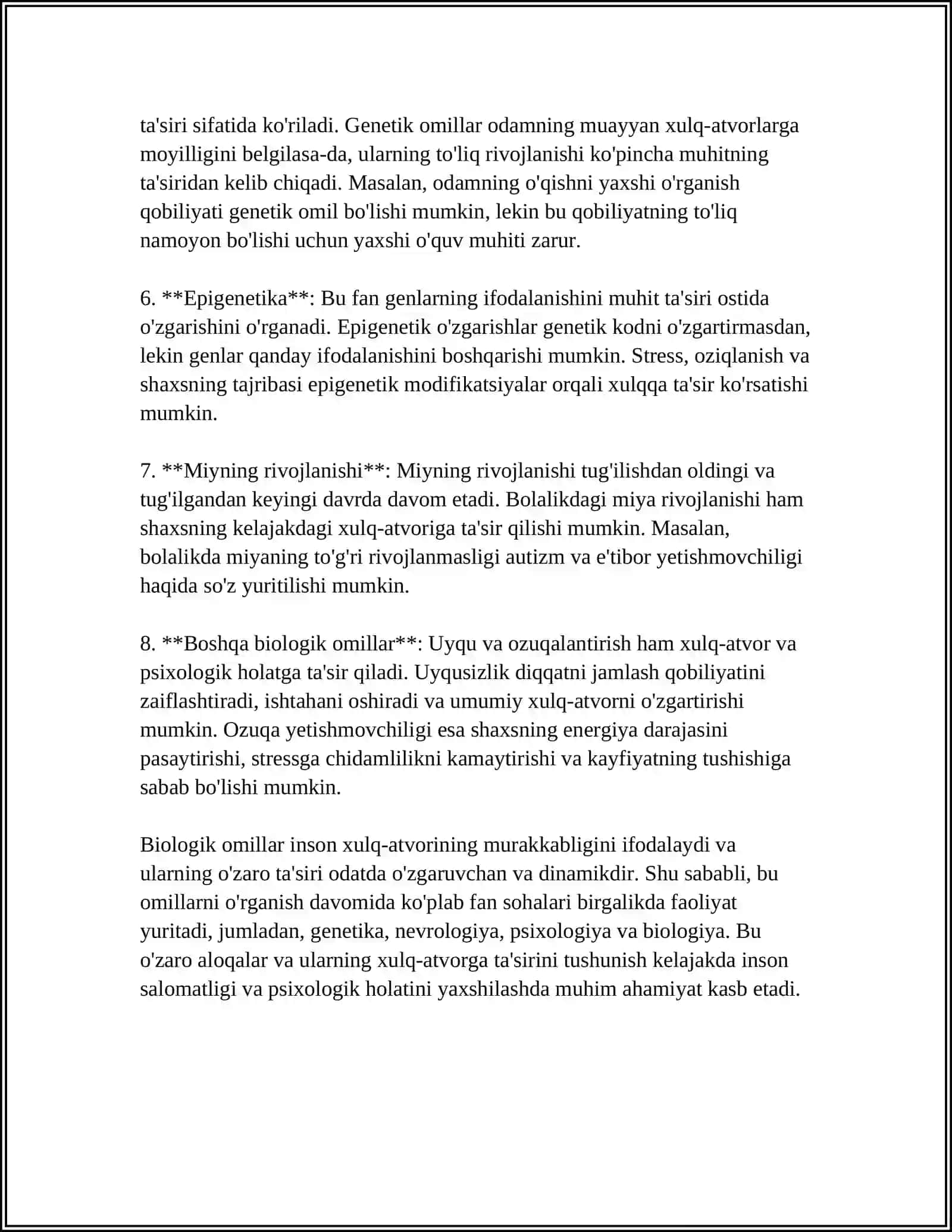 XULQI OG‘ISHGANLIKNING BIOLOGIK, PSIXOLOGIK, OILAVIY TARBIYA VA MAKTAB TA'LIMI BILAN BOG‘LIQ SABABLARI 4