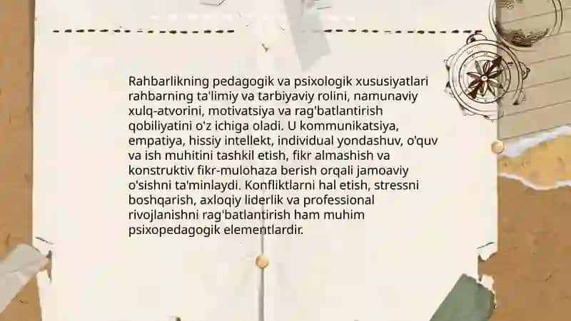 Boshqaruvning pedagogik - psixologik xususiyatlari 4
