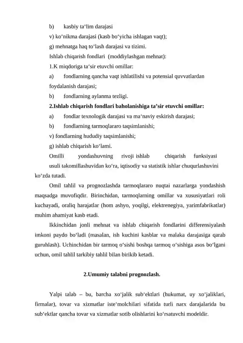 Iqtisodiyotda Chiziqli Bog'lanishga Ega Bo'lgan Jarayonlarni Ekonometrik Modellashtirish 4