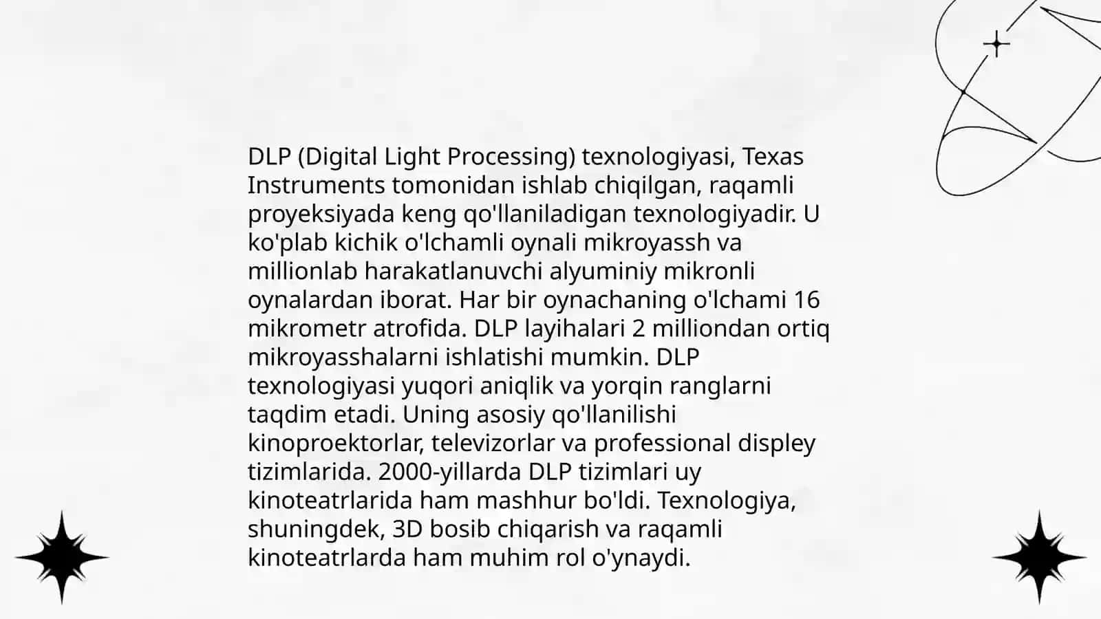 Raqmli proyektorlarning turlari. Raqmli prektorlar(DLP) 4