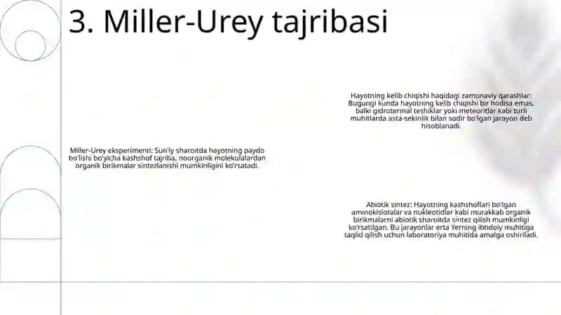 Hayot Paydo BoʻLishi Haqidagi Zamonaviy Tasavvurlar 4