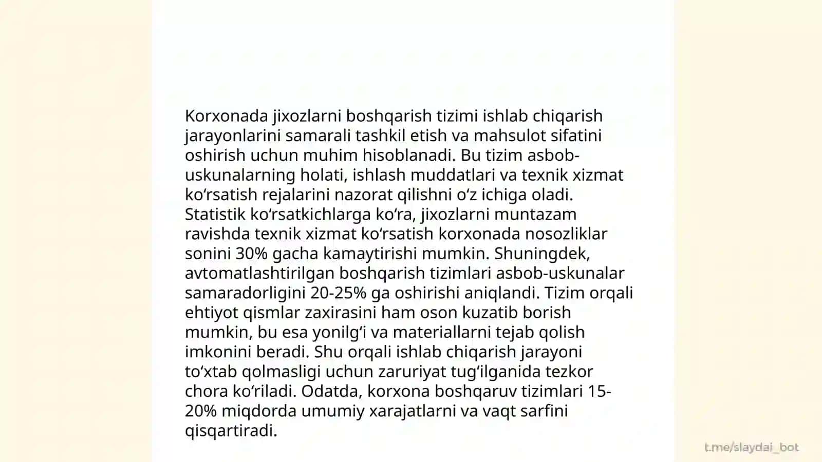 Korxona jixozlari fanining maqsadi va vazifalari 4