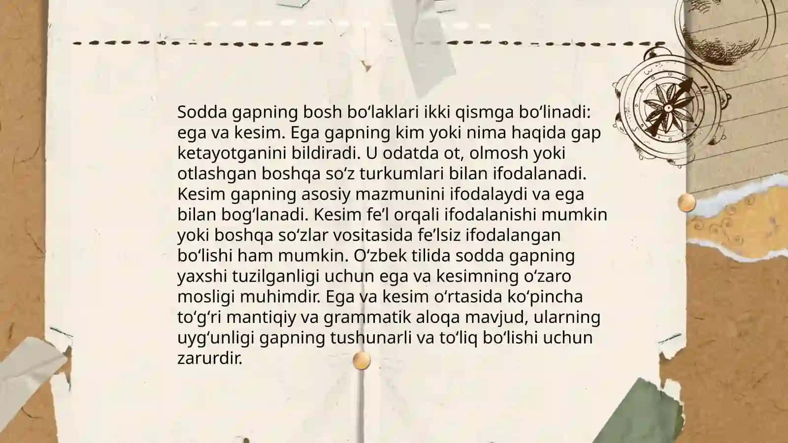 Sodda gapning tarifi va tasnifi 4