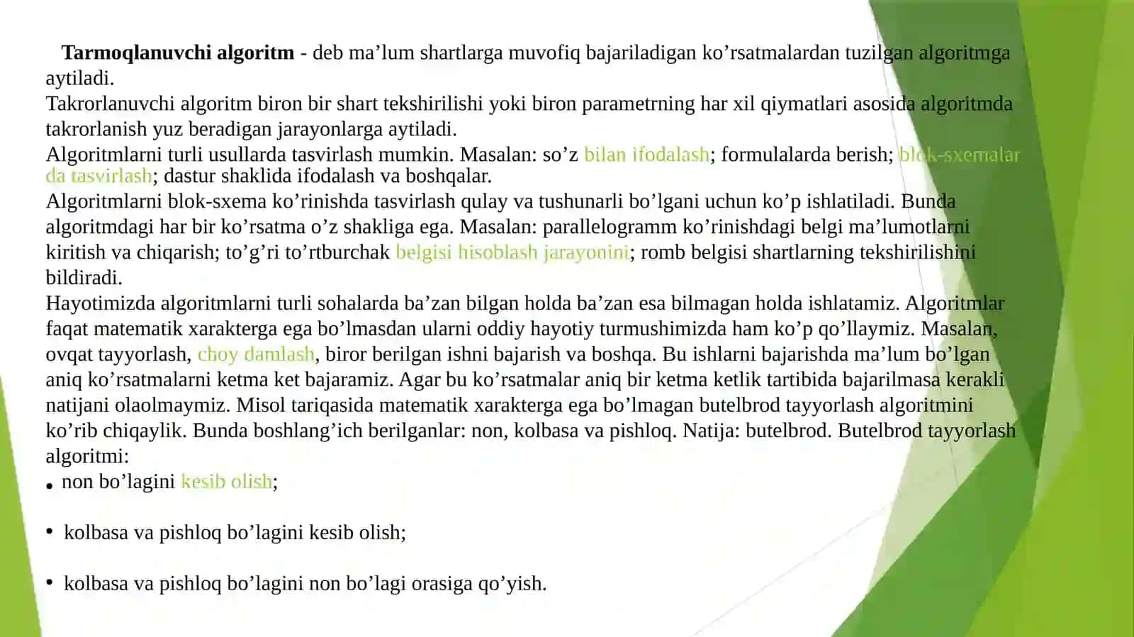 Tarmoqlanuvchi jarayonlarni tashkil etish (Algoritm va dastur) 4