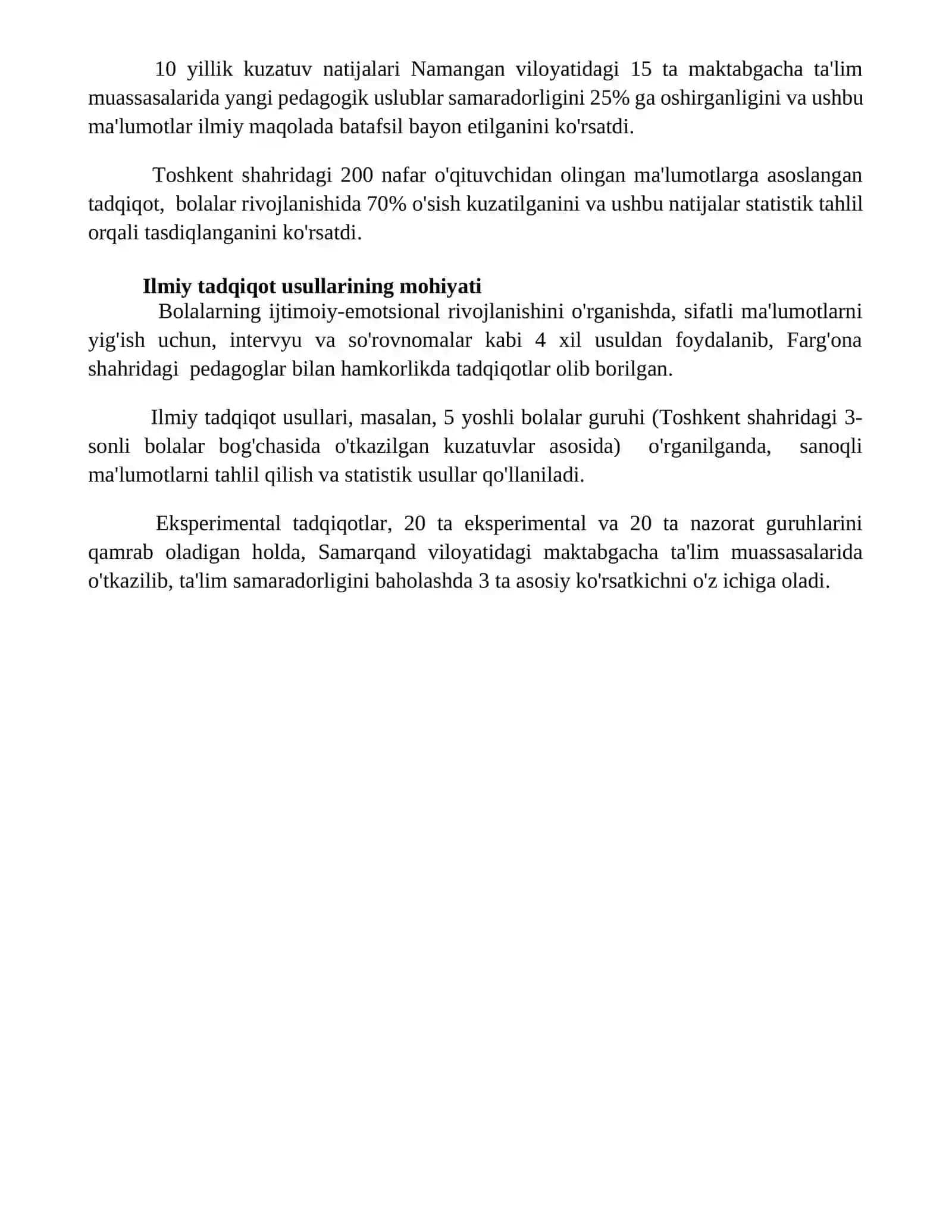 Maktabgacha pedagogikaning ilmiy tadqiqot metodlari 4