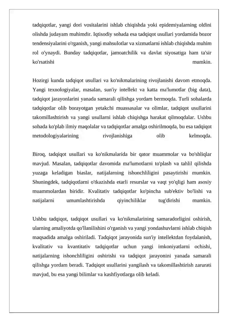 Tadqiqot Usullari va Ko'nikmalari 4