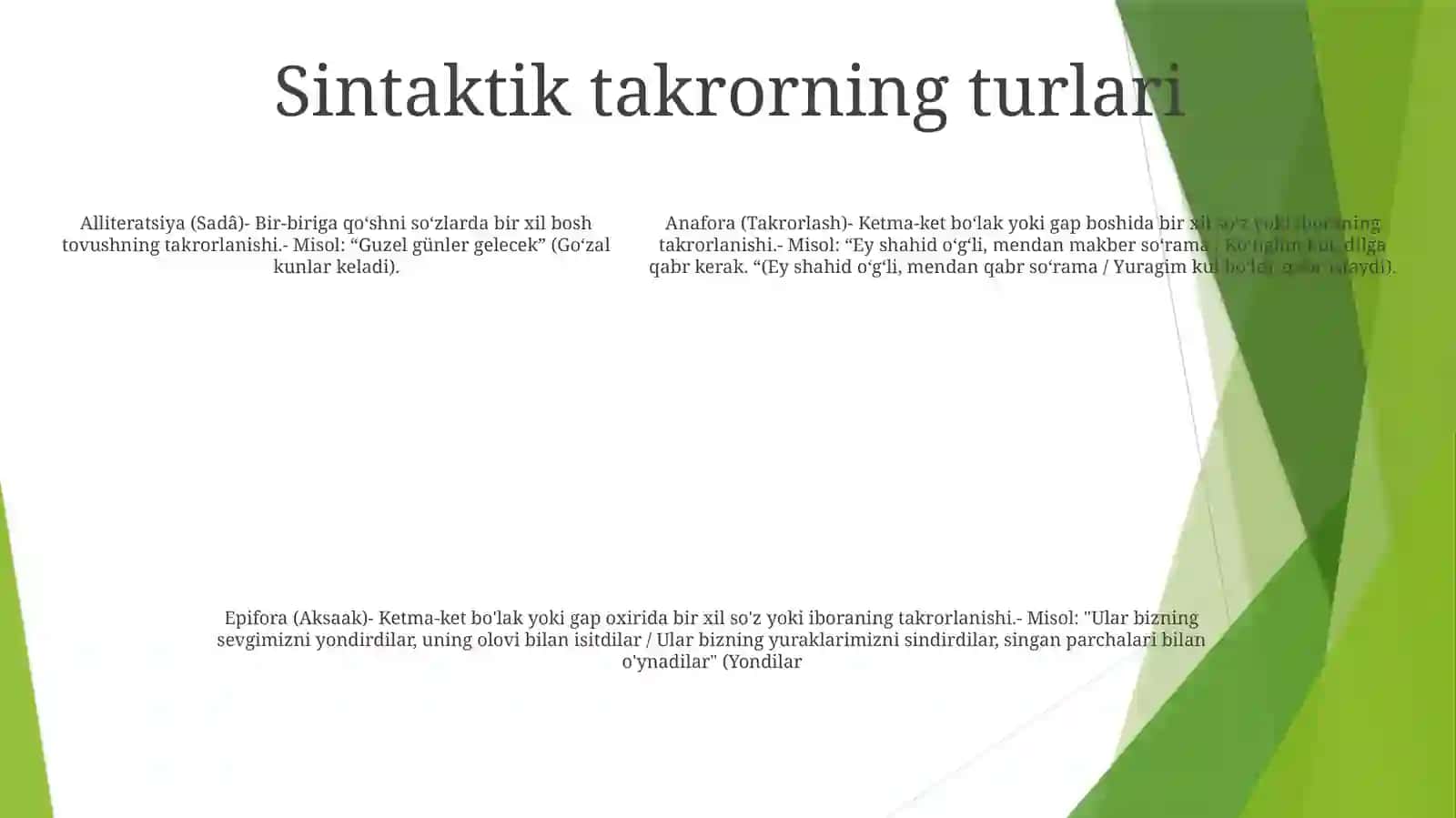 Badiiy Matnda Sintaktik Takror 4